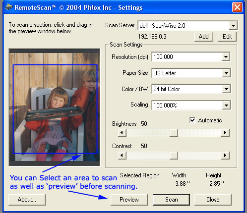 Screenshot of RemoteScan